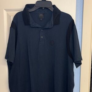 Armani Exchange Navy Polo with Black Accents XL